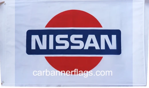 Nissan Flag -12''x18'' Double sided Motorsports Banner-100% polyester-White by flagsshop