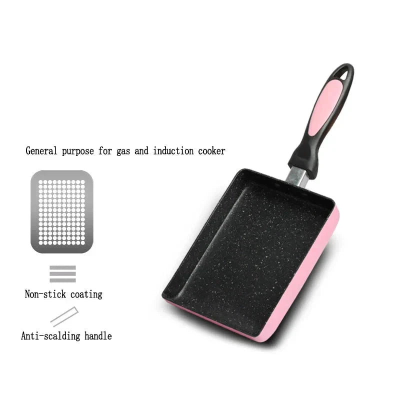 Non stick Frying Pan Tamagoyaki Omelette Egg Pan Kitchen Gas Cooker by Bowlift