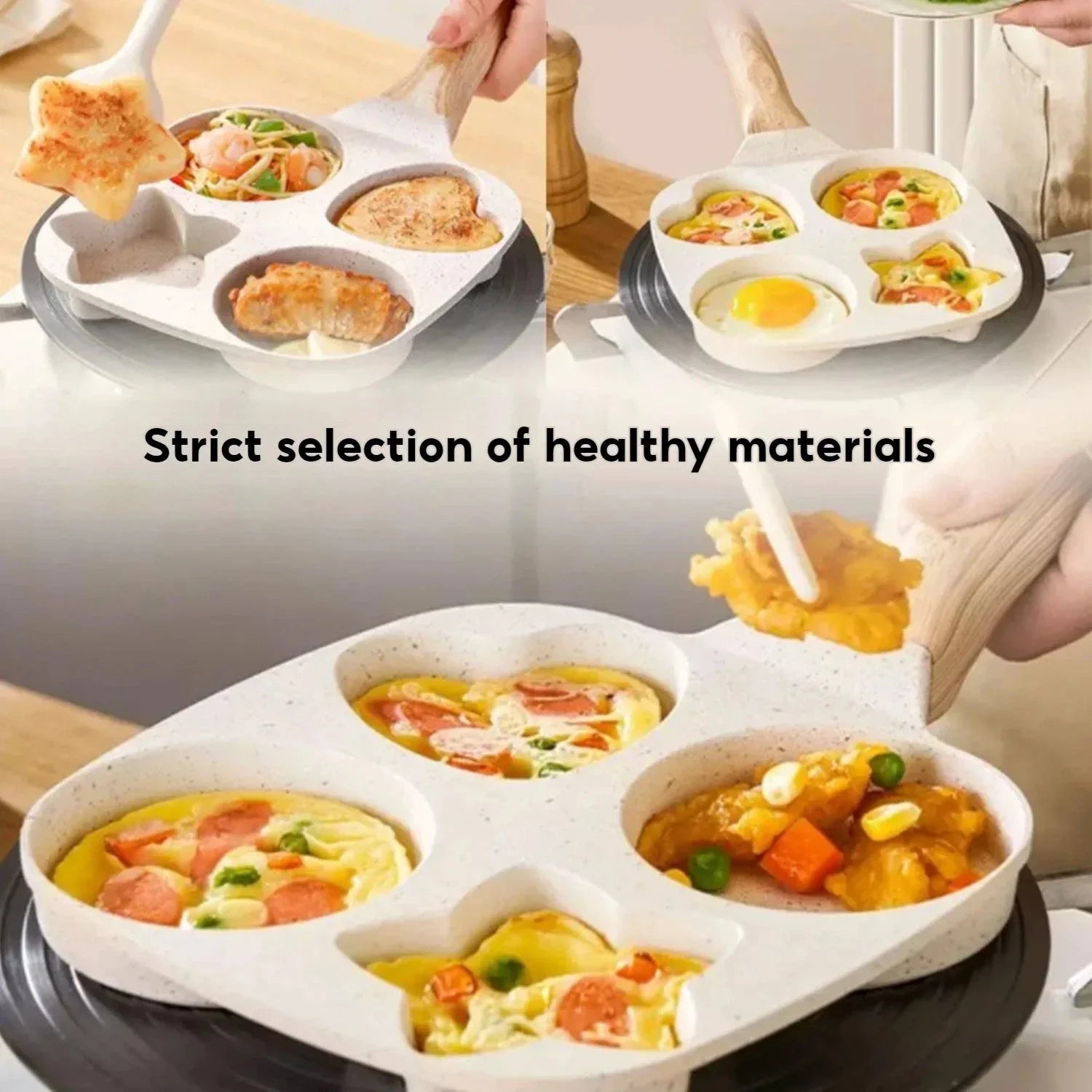 Non stick Mini Breakfast Frying Pan Medical Stone Three shapes by Bowlift