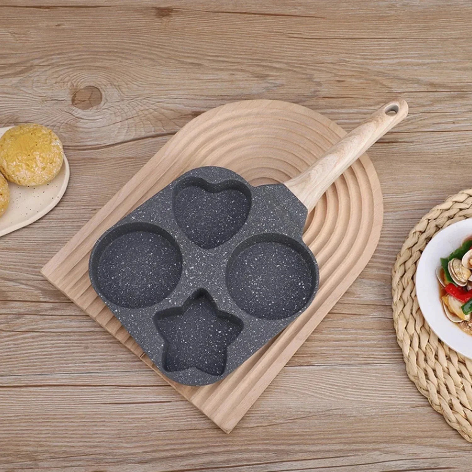 Non stick Mini Breakfast Frying Pan Medical Stone Three shapes by Bowlift