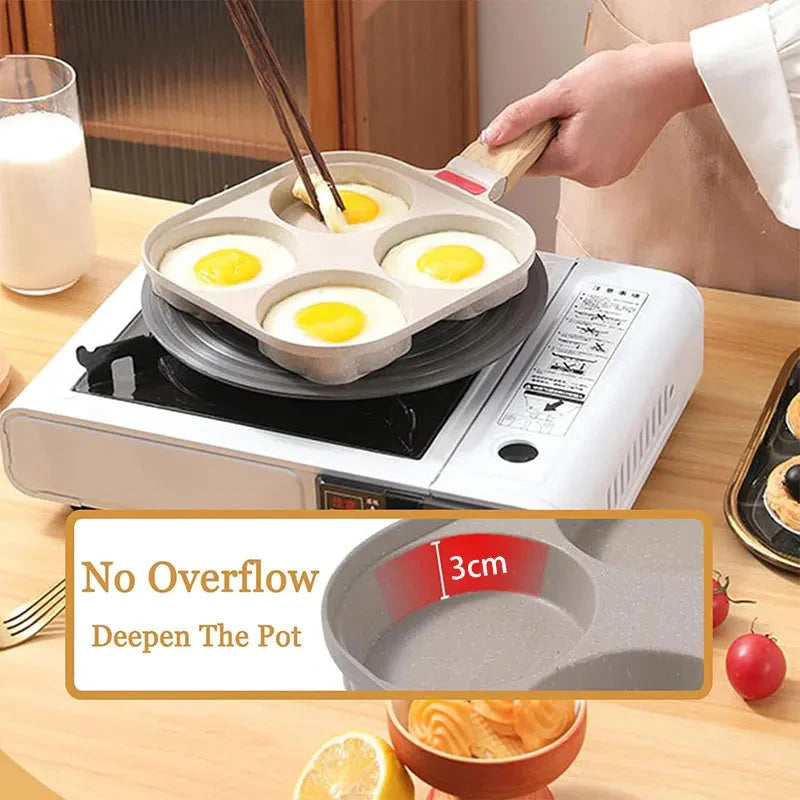 Nonstick Egg Frying Pan with Lid Kitchen Breakfast Grill Skillet by Bowlift