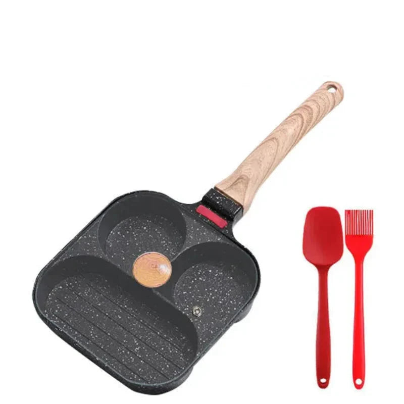 Nonstick Egg Frying Pan with Lid Kitchen Breakfast Grill Skillet by Bowlift