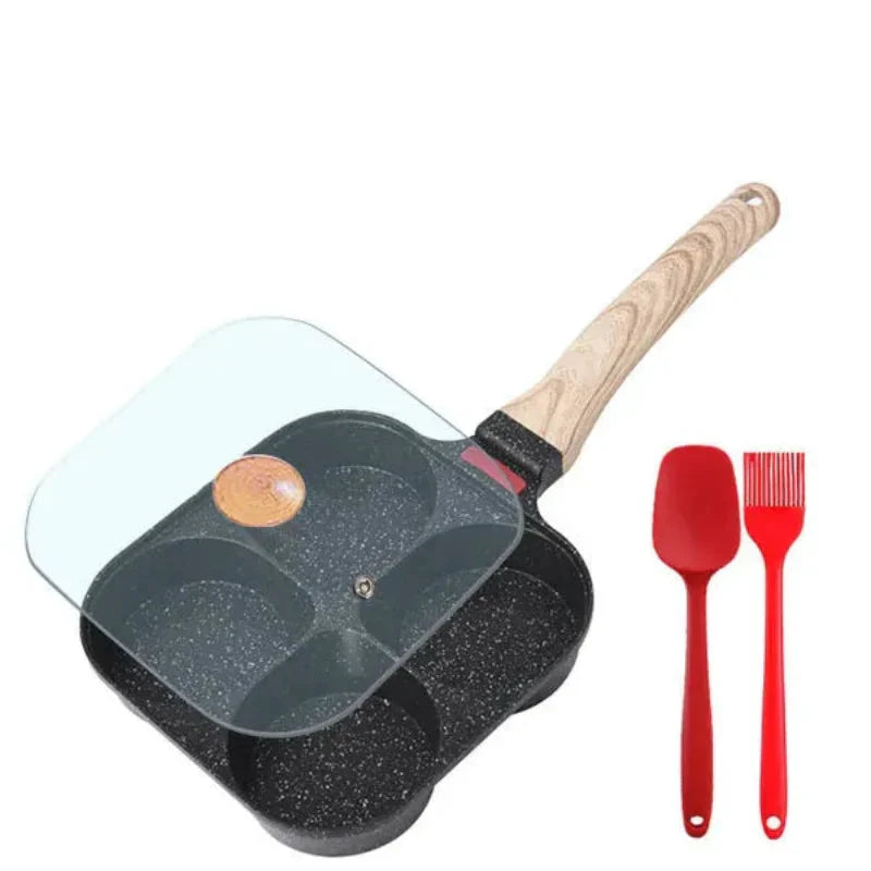 Nonstick Egg Frying Pan with Lid Kitchen Breakfast Grill Skillet by Bowlift