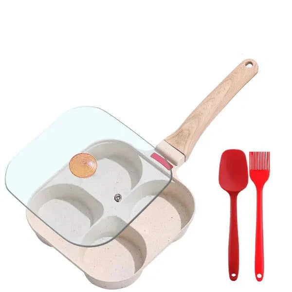 Nonstick Egg Frying Pan with Lid Kitchen Breakfast Grill Skillet by Bowlift