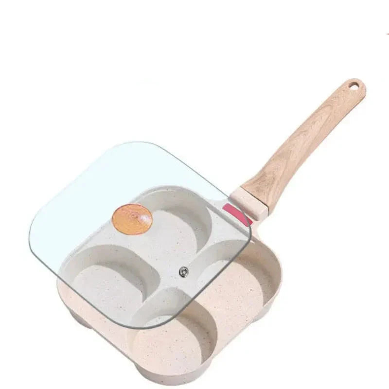 Nonstick Egg Frying Pan with Lid Kitchen Breakfast Grill Skillet by Bowlift