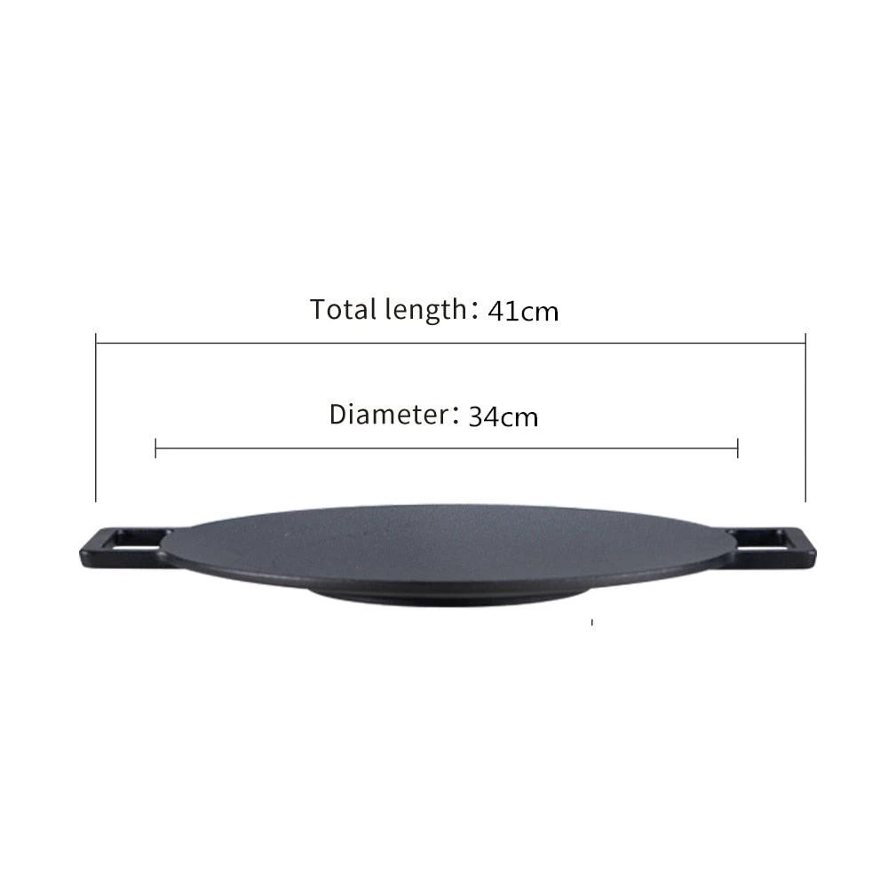Nonstick Frying Pan Outdoor Cast Iron BBQ Plate Camping Grill Pan by Bowlift