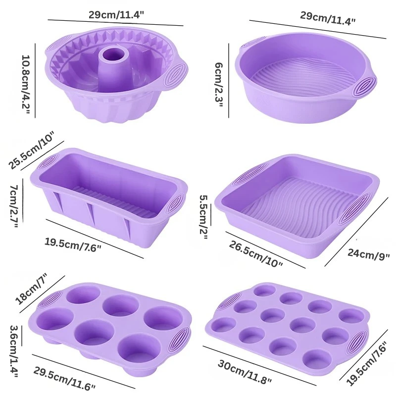 Nonstick Silicone Bakeware Cake Muffin Bread Baking Molds Accessories by Bowlift