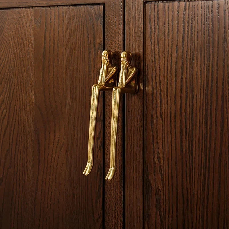 Nordic Brass Cabinet Handle Luxury Modern Wardrobe and Drawer Pull by Bowlift