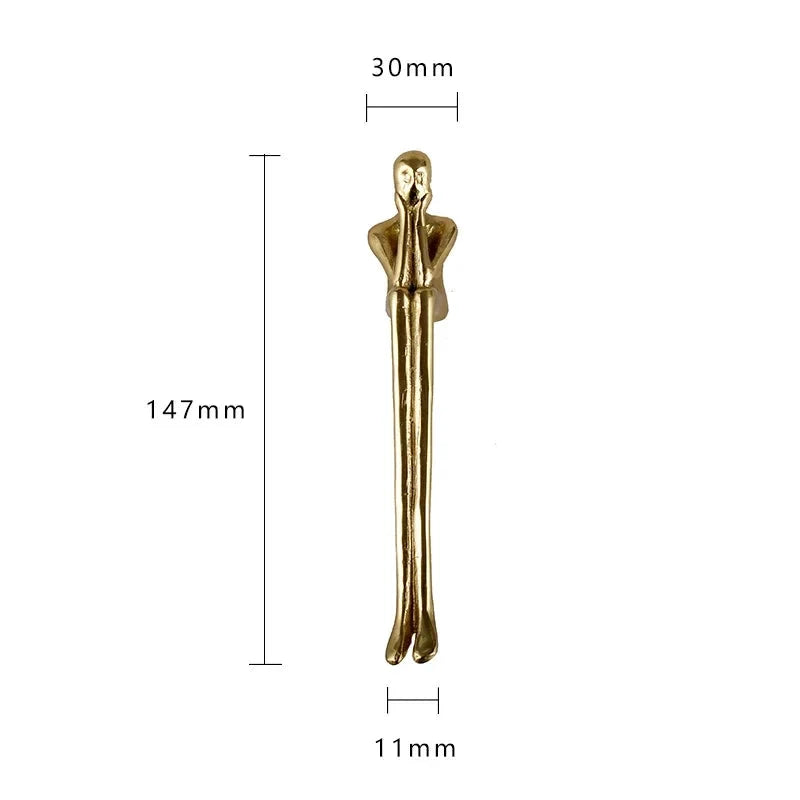 Nordic Brass Cabinet Handle Luxury Modern Wardrobe and Drawer Pull by Bowlift
