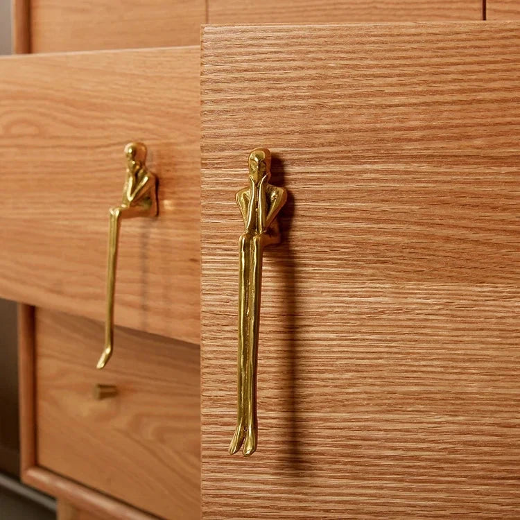 Nordic Brass Cabinet Handle Luxury Modern Wardrobe and Drawer Pull by Bowlift