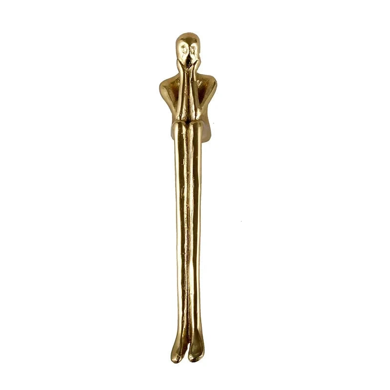 Nordic Brass Cabinet Handle Luxury Modern Wardrobe and Drawer Pull by Bowlift