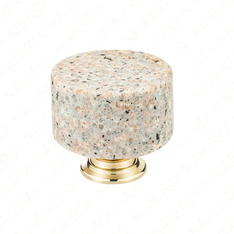 Nordic Marble Cabinet Knobs Aluminum Base Single Hole Drawer Pulls by Bowlift