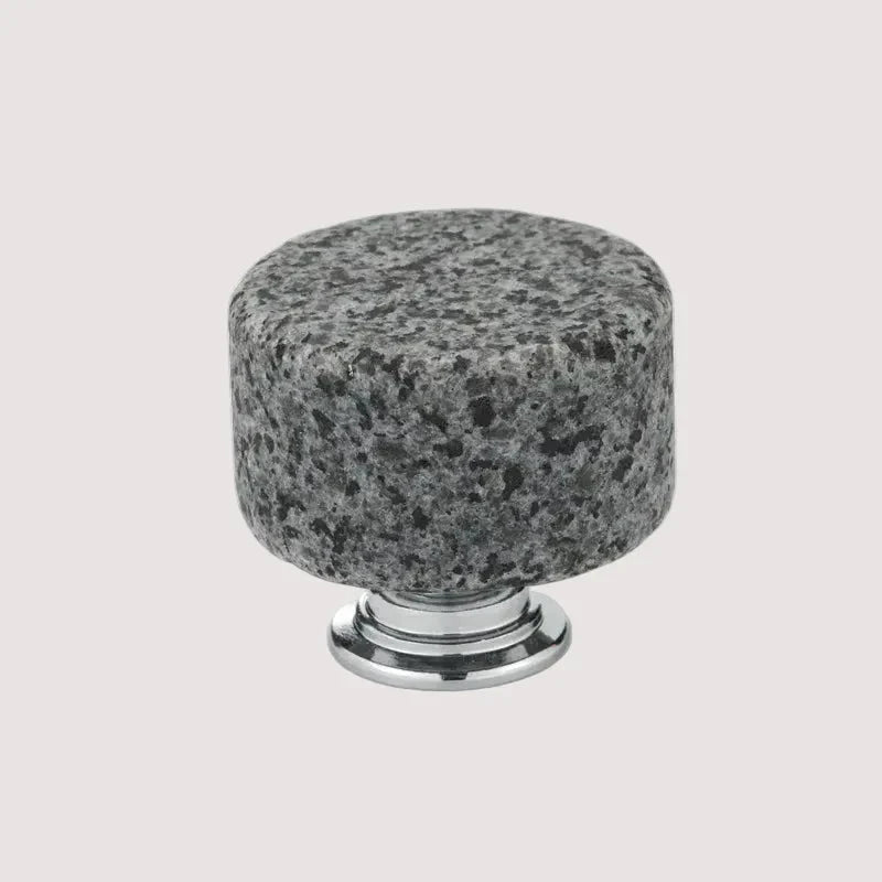 Nordic Marble Cabinet Knobs Aluminum Base Single Hole Drawer Pulls by Bowlift