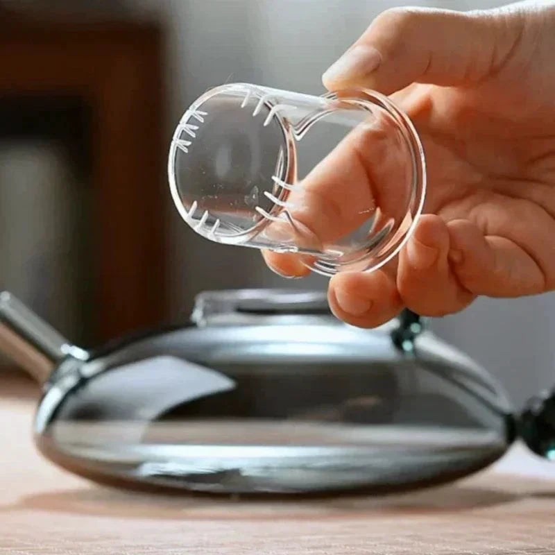 Nordic Style Heat Resistant Glass Tea Kettle with Infuser Teapot Set by Bowlift