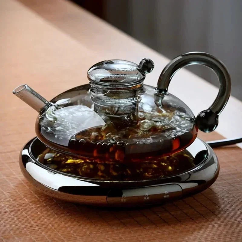 Nordic Style Heat Resistant Glass Tea Kettle with Infuser Teapot Set by Bowlift