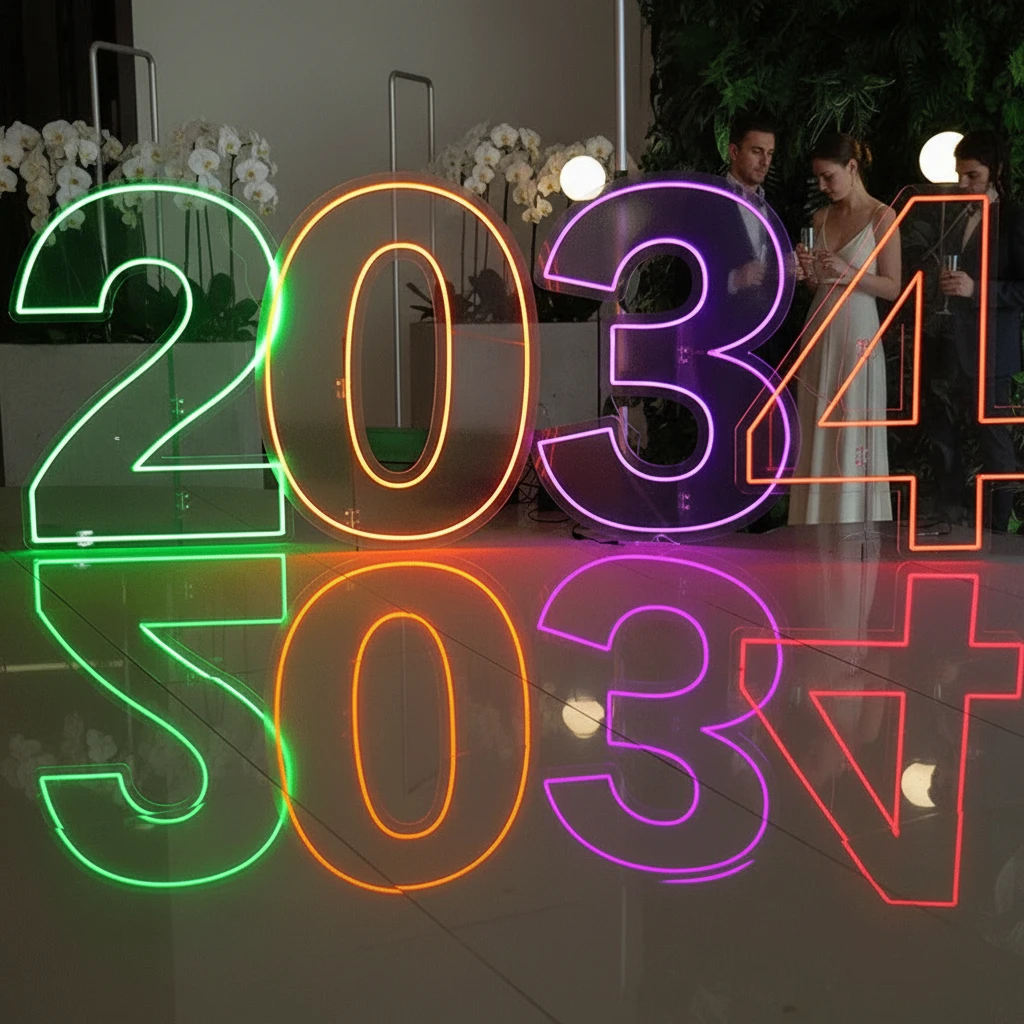 0 to 9 Number LED Neon Sign Wall Letters Light Party Decoration by Neonchics