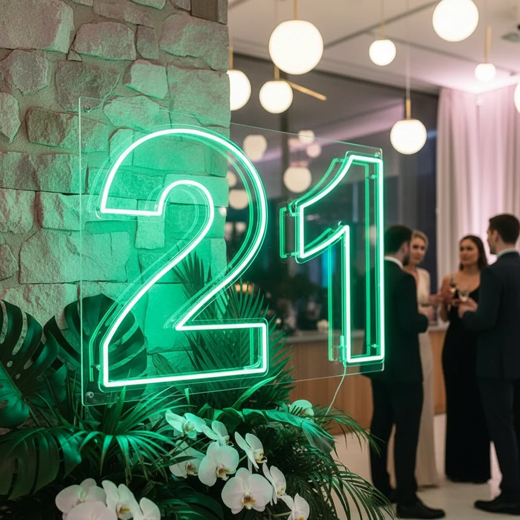 0 to 9 Number LED Neon Sign Wall Letters Light Party Decoration by Neonchics