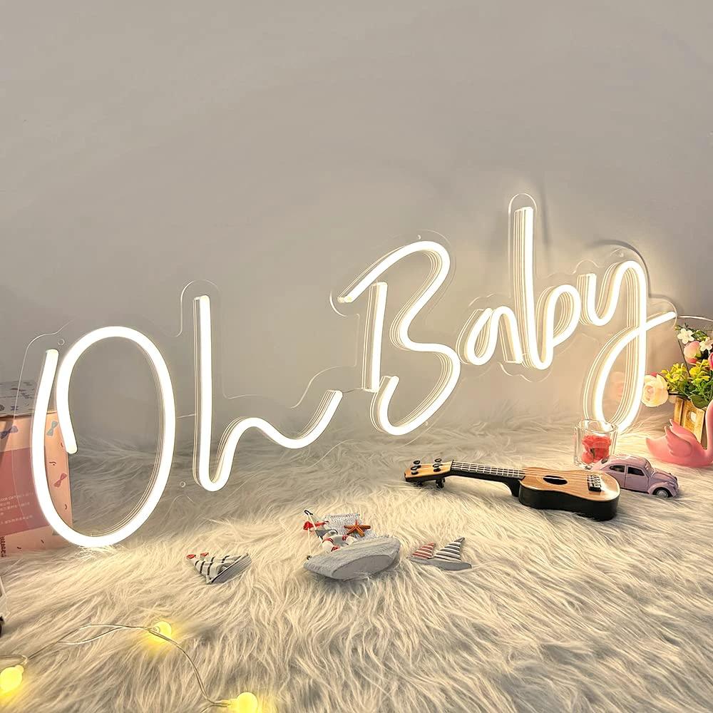 Oh Baby Neon Sign for Baby Shower Party Decor by Neonchics
