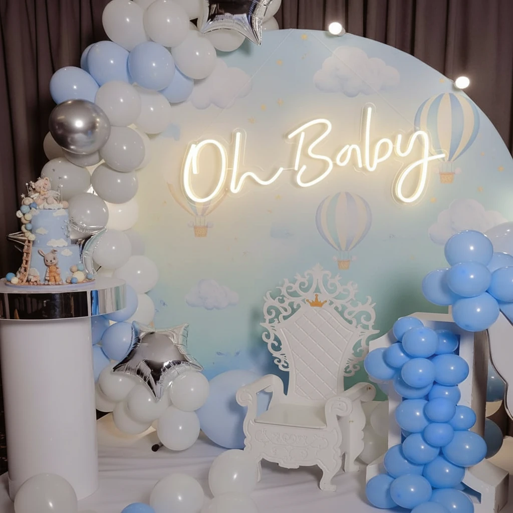 Oh Baby Neon Sign for Baby Shower Party Decor by Neonchics