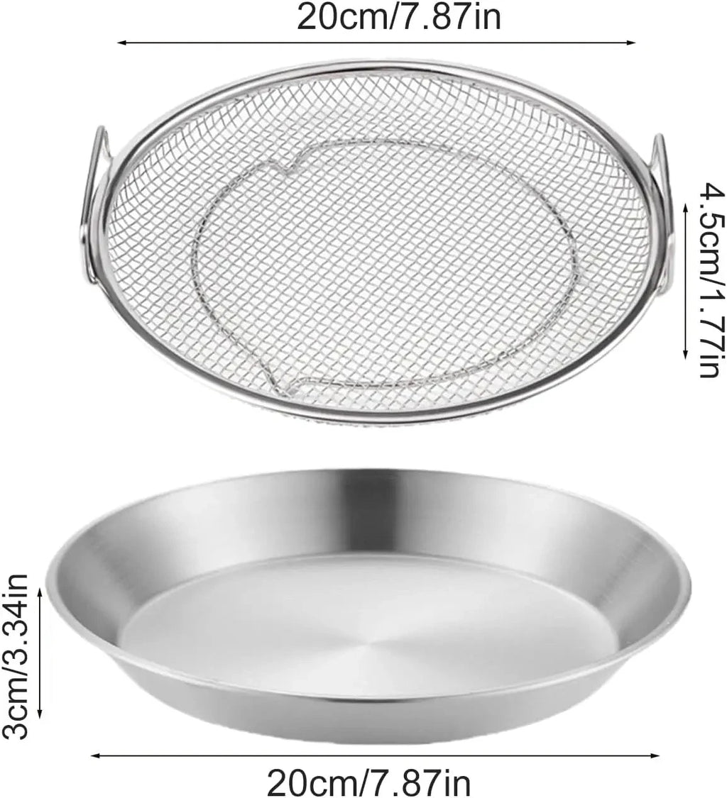 Oil Filter Tray Stainless Steel Air Fryer Mesh Pan Draining Basket by Bowlift
