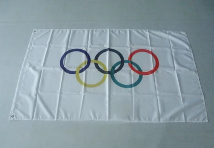 Olympic Flag-3x5 FT Banner-100% polyester-2 Metal Grommets by flagsshop