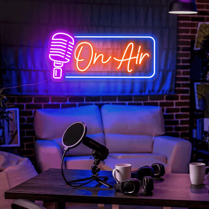 On Air Neon Sign Light Game Room Studio Neon Decor by Neonchics