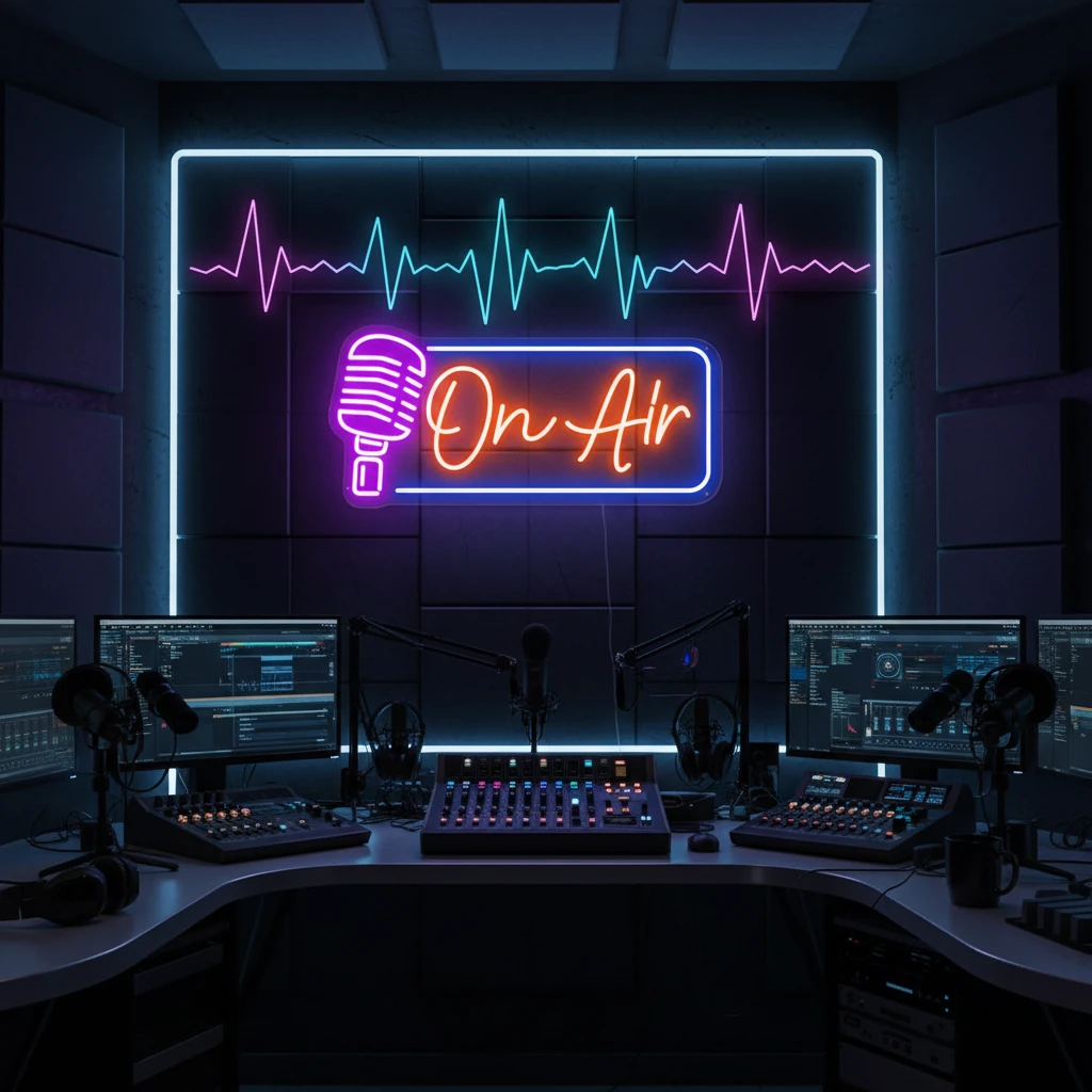 On Air Neon Sign Light Game Room Studio Neon Decor by Neonchics
