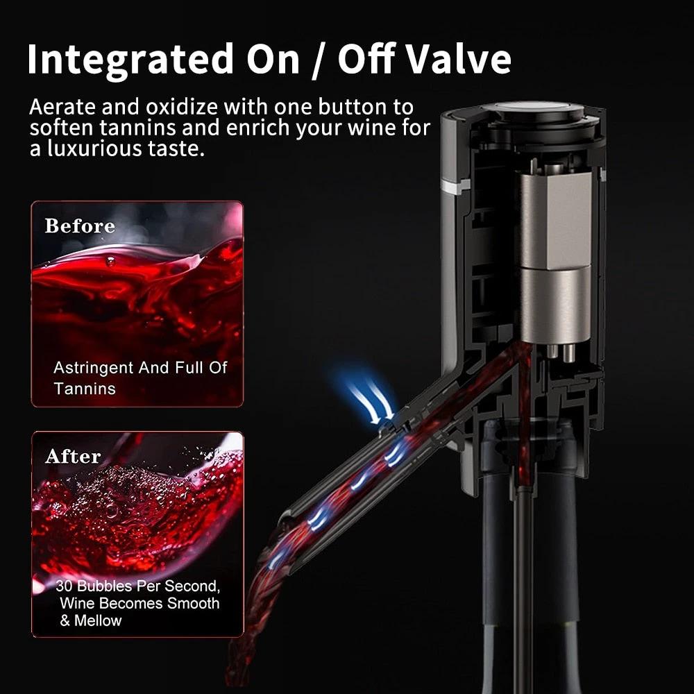 One Touch Electric Wine Aerator And Dispenser Quick Sobering Decanter by Bowlift