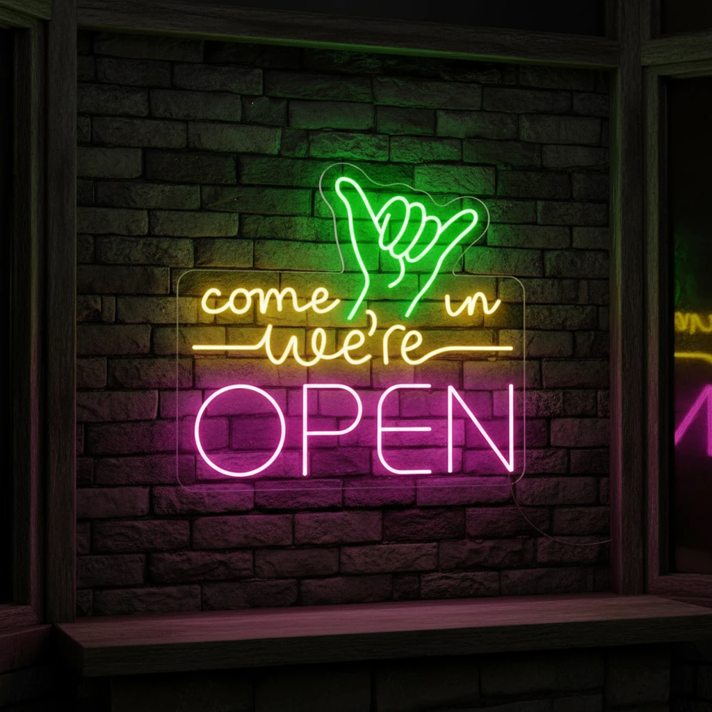 Come in We're Open Sign Bar Led Light Sign by Neonchics