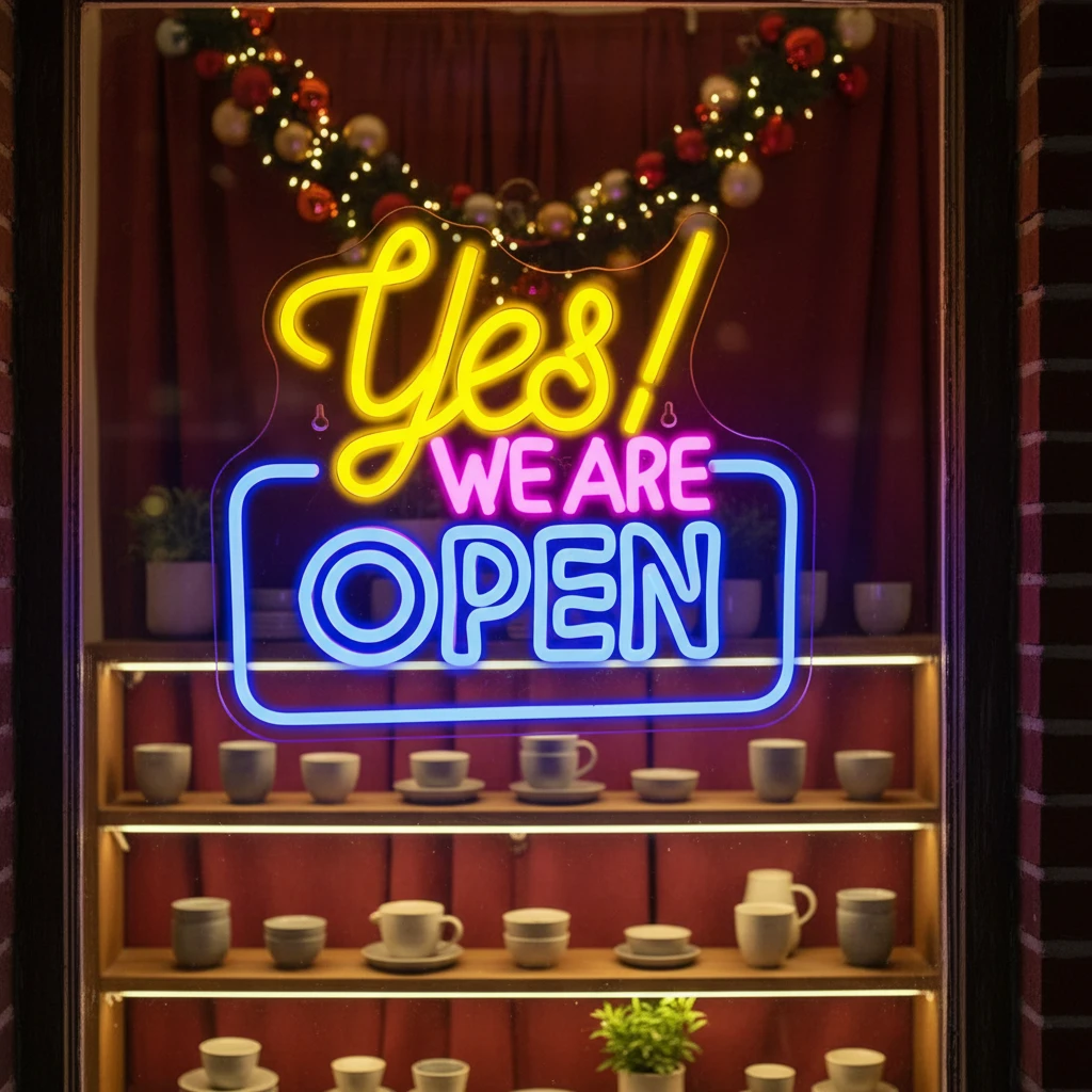 Yes Open Neon Sign Shop&Bar Open Led Sign by Neonchics