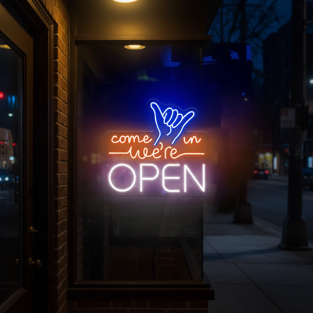 Come in We're Open Sign Bar Led Light Sign by Neonchics