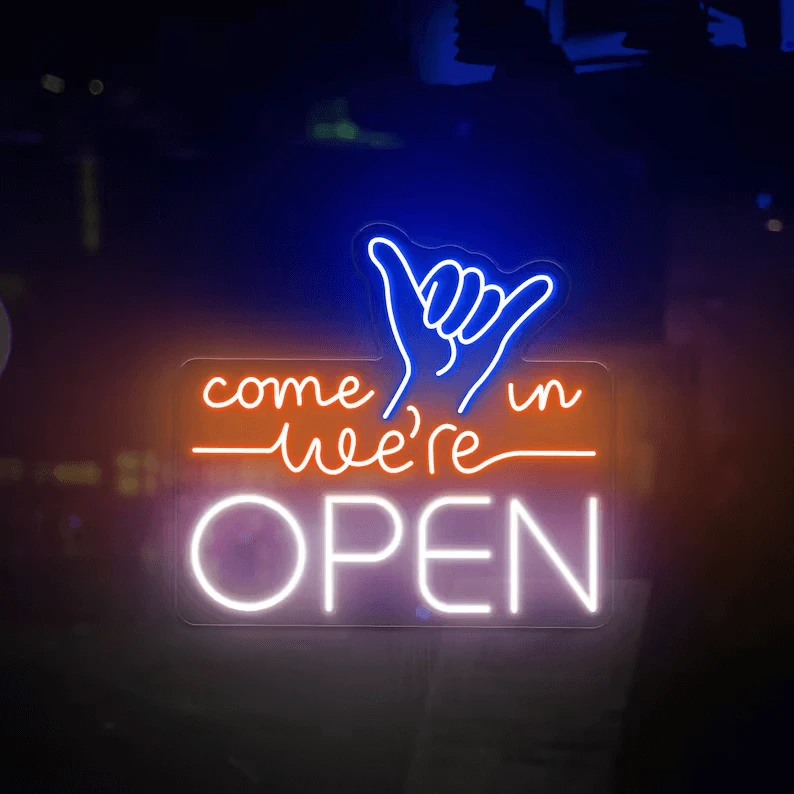Come in We're Open Sign Bar Led Light Sign by Neonchics