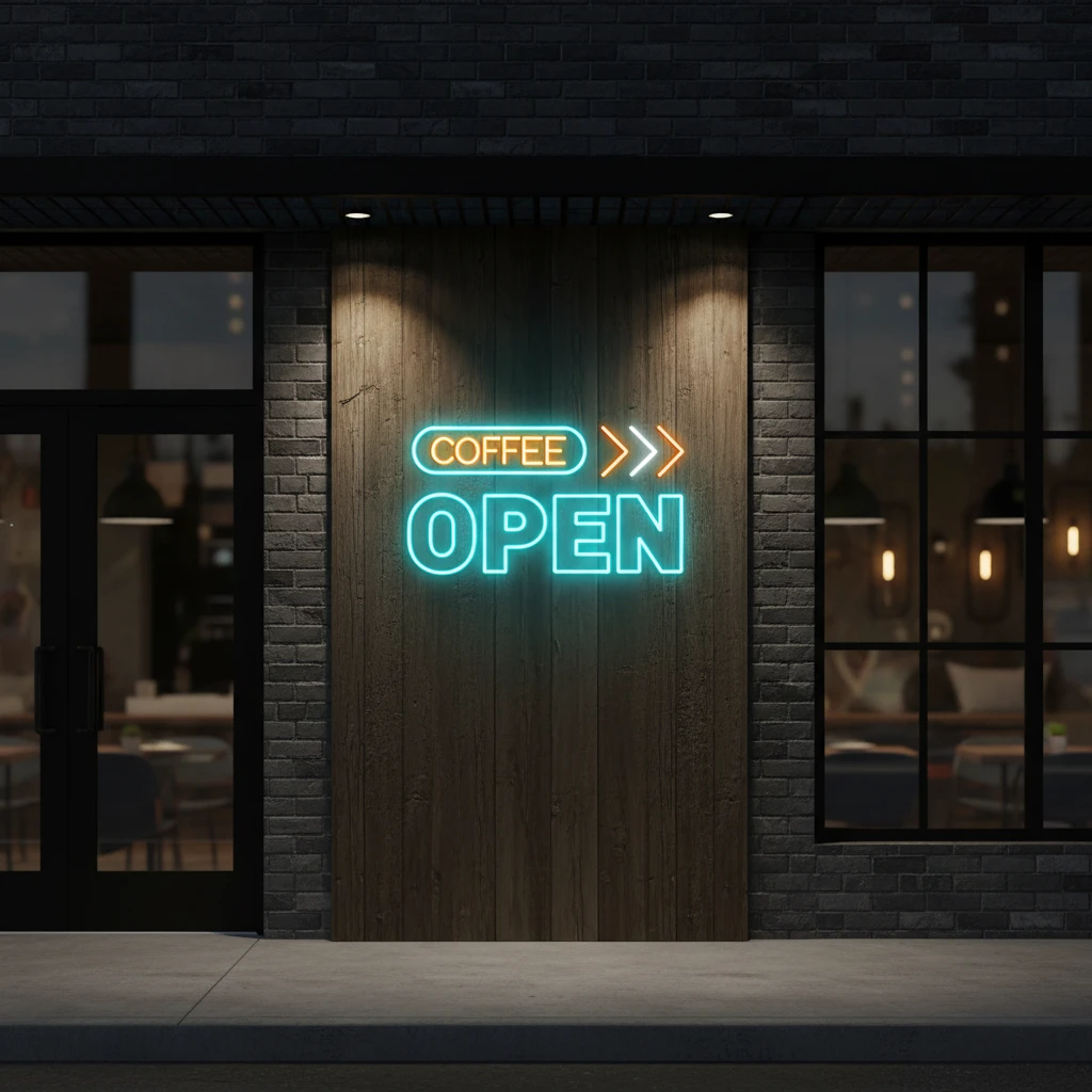 Coffee Open Neon Sign Shop Decor Led Neon Sign by Neonchics