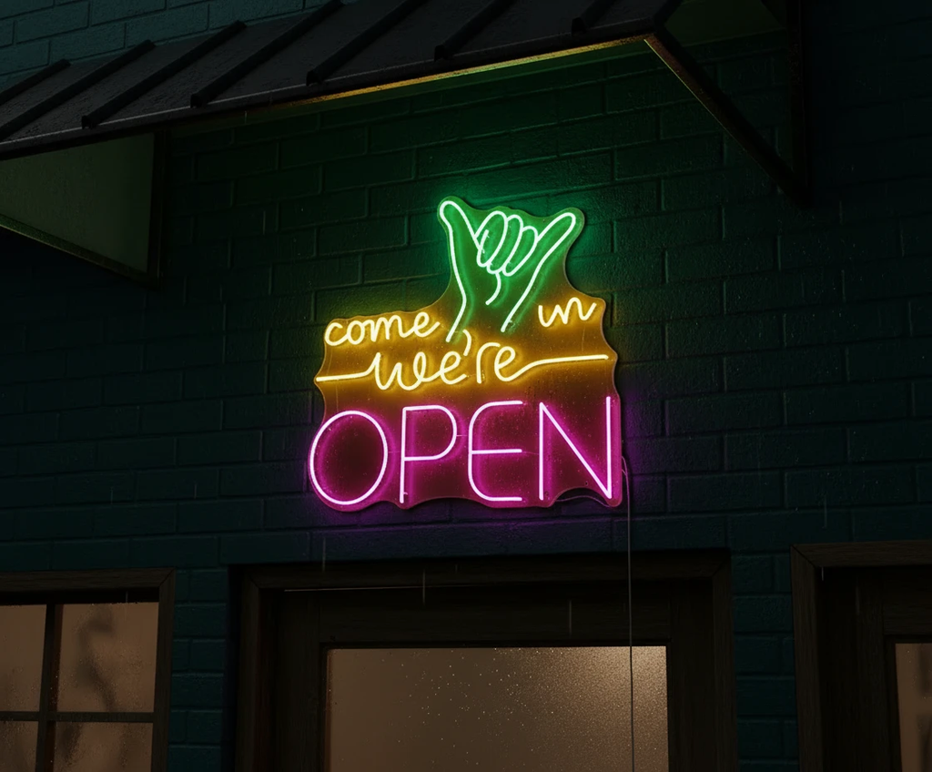 Come in We're Open Sign Bar Led Light Sign by Neonchics