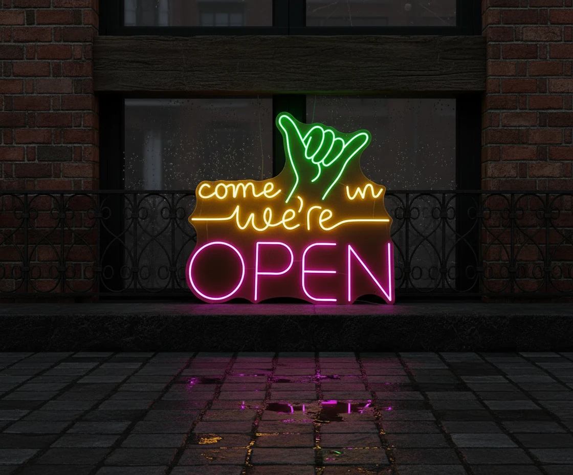 Come in We're Open Sign Bar Led Light Sign by Neonchics