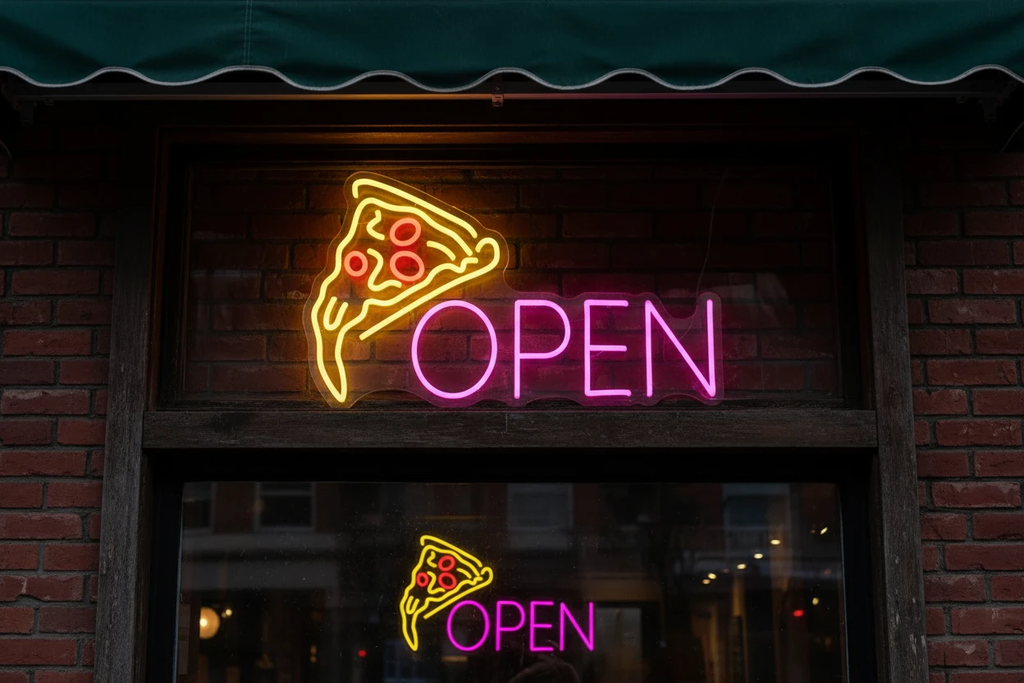 Open Pizza Led Neon Sign Restaurant Wall Decor Sign by Neonchics