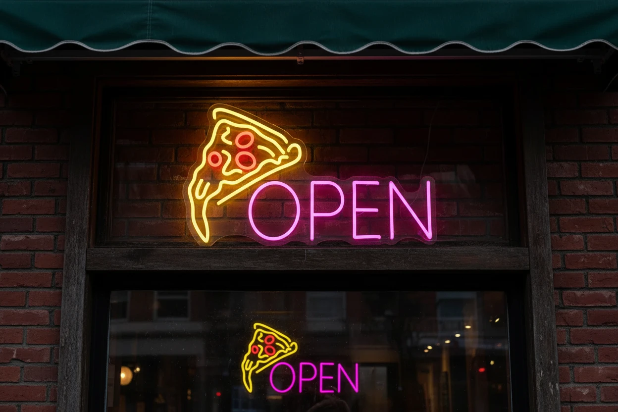 Open Pizza Led Neon Sign Restaurant Wall Decor Sign by Neonchics