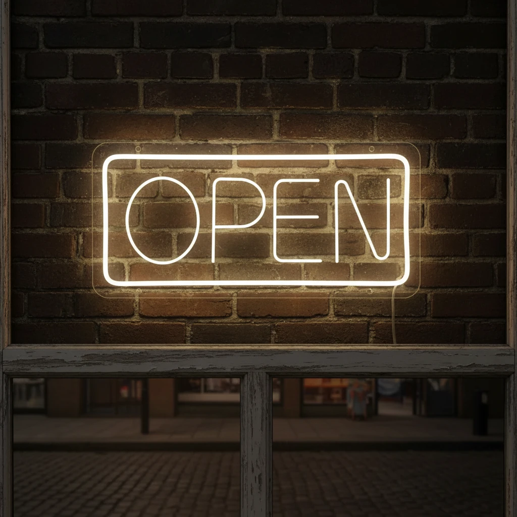 OPEN Welcome LED Neon Sign Custom Business Bar Sign by Neonchics