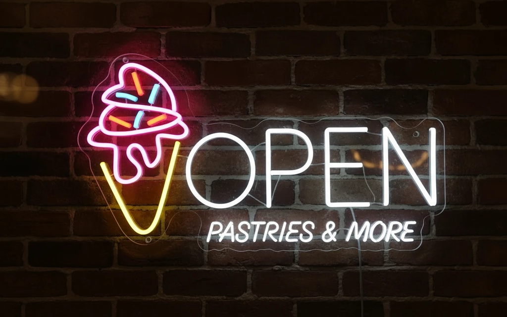 Neon Open Ice Cream Open Sign Custom Neon Sign by Neonchics