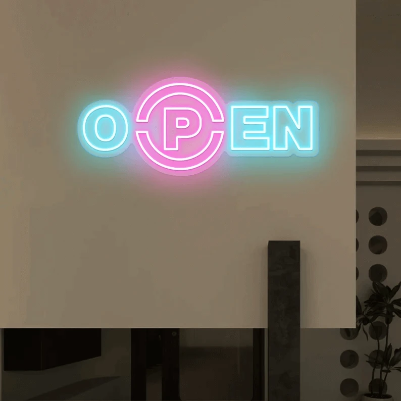 Acrylic Led Open Neon Sign Shop Decor Sign by Neonchics