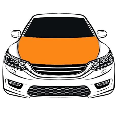 Orange Car Hood Cover Flag ,Orange Engine Banner,3.3X5ft,6X7FT100% Polyester Elastic Fabrics Can be Washed by flagsshop