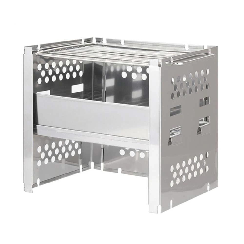 Outdoor Camping Wood Stove Barbecue Grill Portable Wood Burning Stove by Bowlift