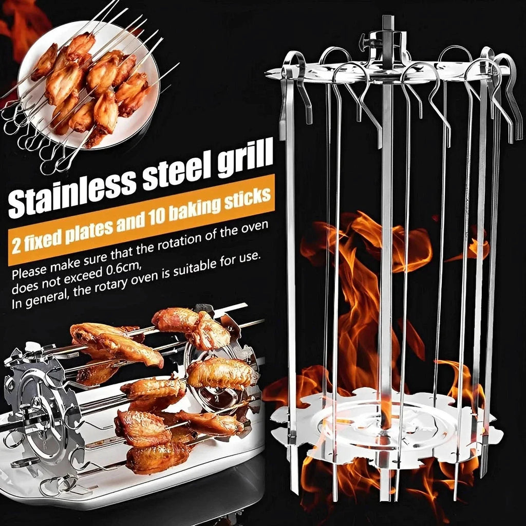 Oven Grill Cage Stainless Steel Meat Skewer Cage Heat-Resistant Skewer by Bowlift