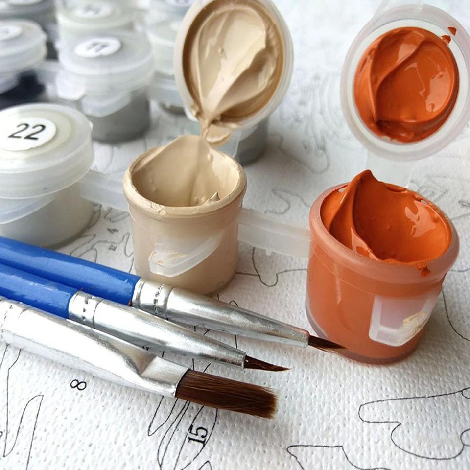 Glowing Owl Family - Van-Go Paint-By-Number Kit by Bowlift