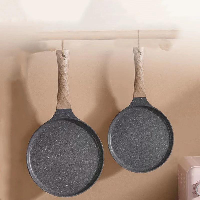 Pan Crepe Pancake Pan Nonstick Frying Pot with Wooden Handle Saucepan by Bowlift