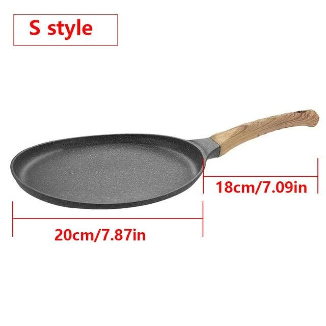 Pan Crepe Pancake Pan Nonstick Frying Pot with Wooden Handle Saucepan by Bowlift