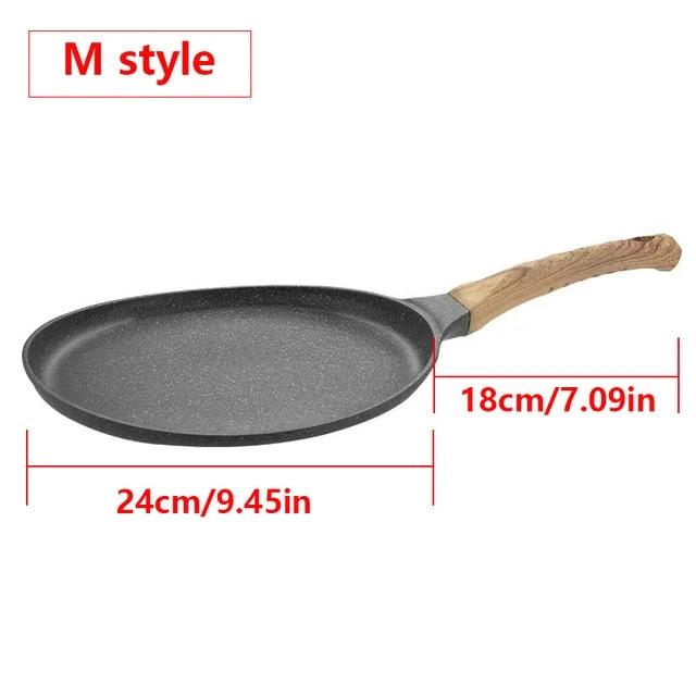 Pan Crepe Pancake Pan Nonstick Frying Pot with Wooden Handle Saucepan by Bowlift