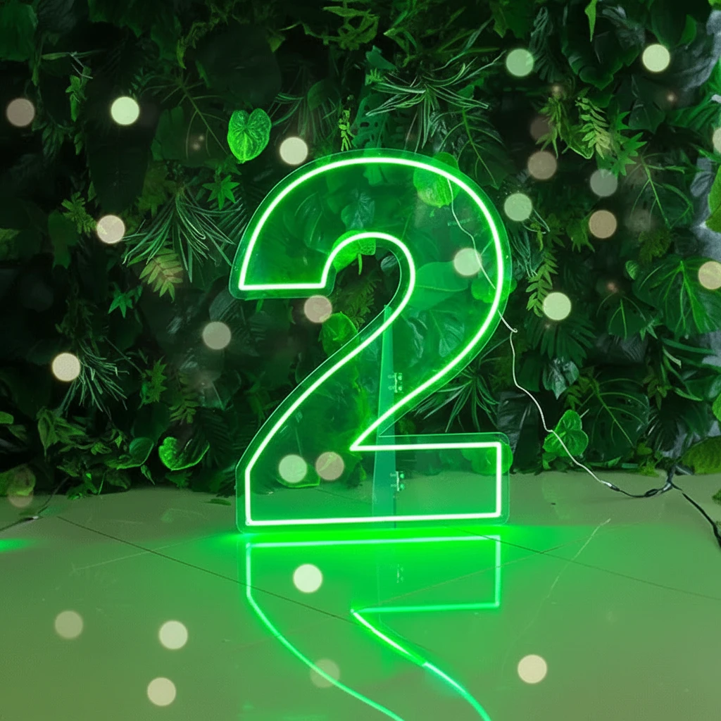 0 to 9 Number LED Neon Sign Wall Letters Light Party Decoration by Neonchics