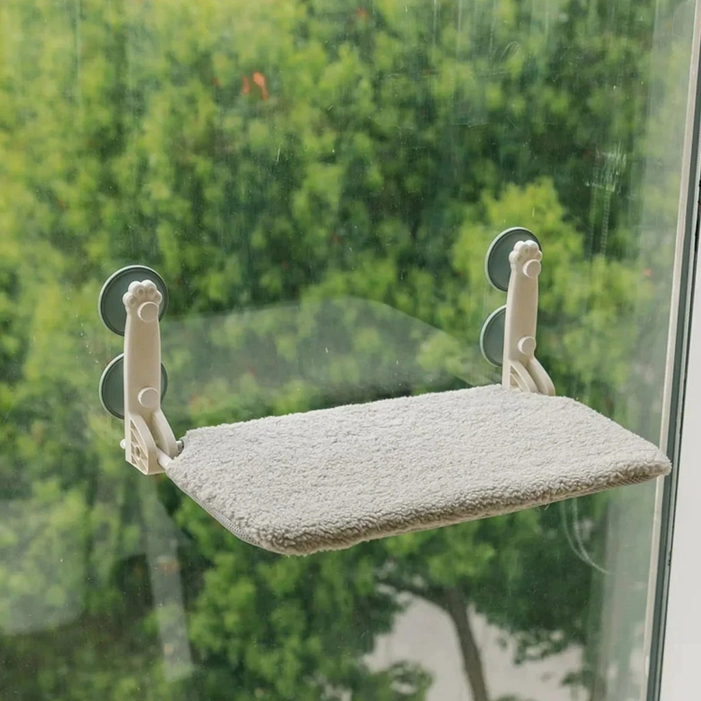 PAWPERCH – Foldable Cat Hammock with Wall-Friendly Mount | No-Drill Window Seat by BowLift