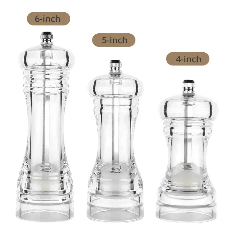 Pepper Grinder Acrylic Salt and Pepper Shakers Adjustable Coarseness by Bowlift